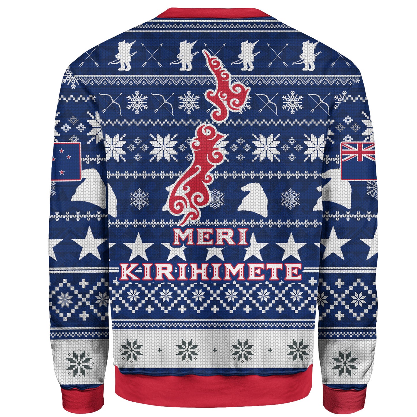 New Zealand Sweatshirt Custom Meri Kirihimete Ugly Christmas Gnome Packing Out a Unicorn