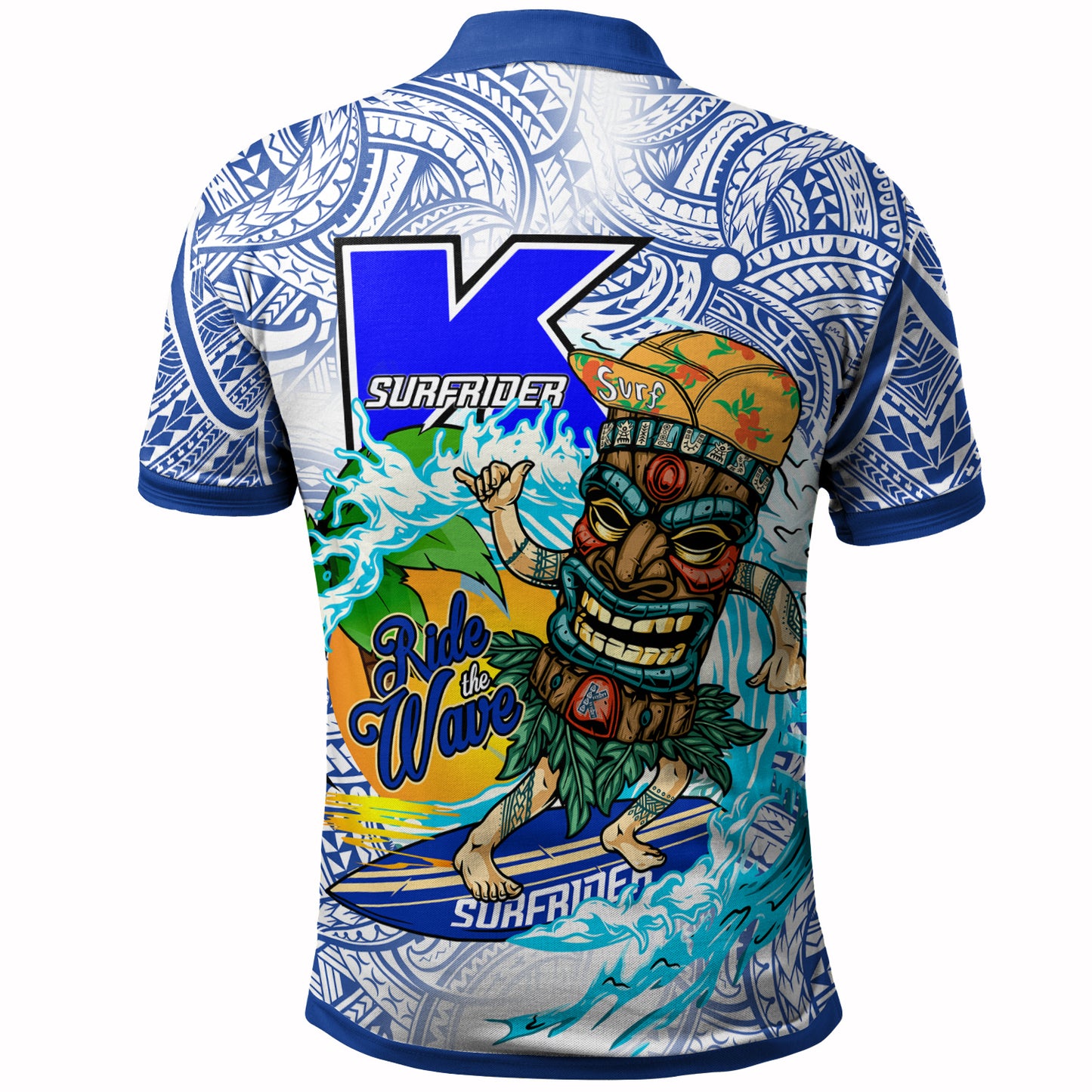 Hawaii Polynesian Custom Personalised Polo Shirt - Kailua High School Tiki Tribal Surfriders Polynesian Culture