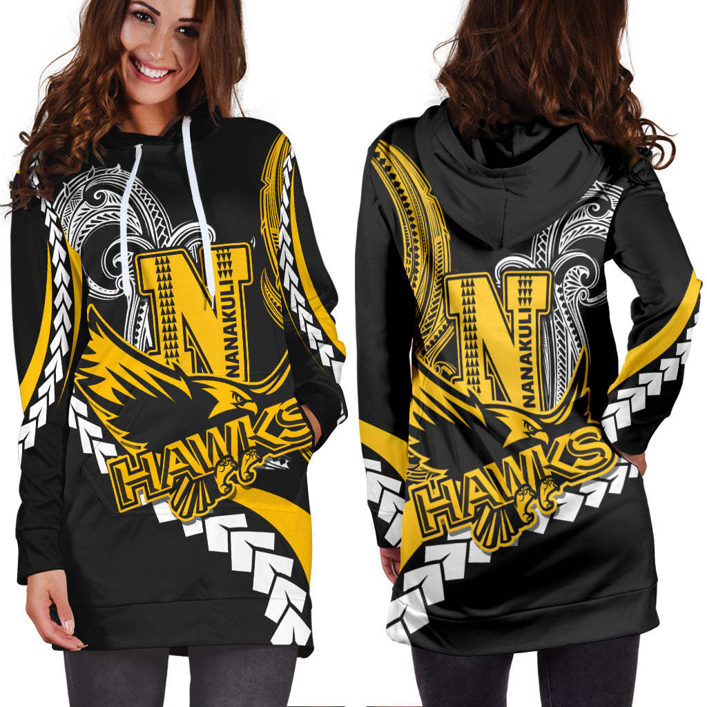 Hawaii Custom Hoodie Dress - Nanakuli High School Polynesian Tribal Pattern