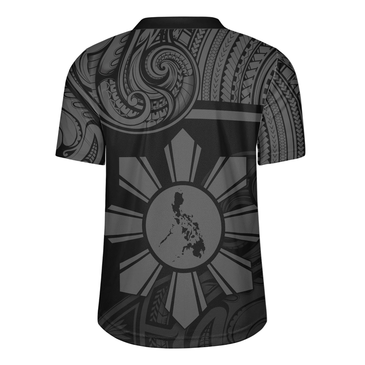 Philippines Filipinos Rugby Jersey Polynesian Tribal Sun And Map Original Style