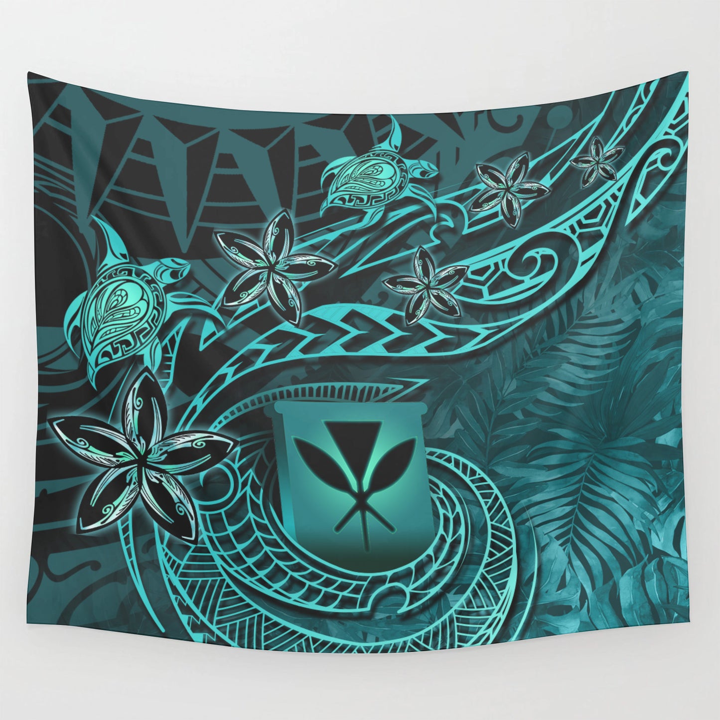 Hawaii Tapestry Kanaka Maoli Tropical Leaves Polynesian Pattern