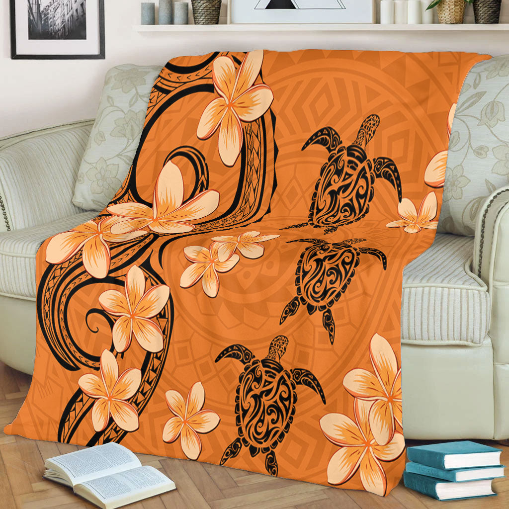 Hawaii Premium Blanket Tribal Tattoo Polynesia Plumeria Flower