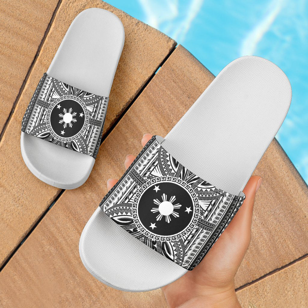 Philippines Filipinos Sun And Stars Tribal Tattoo Patterns Style Slide Sandals