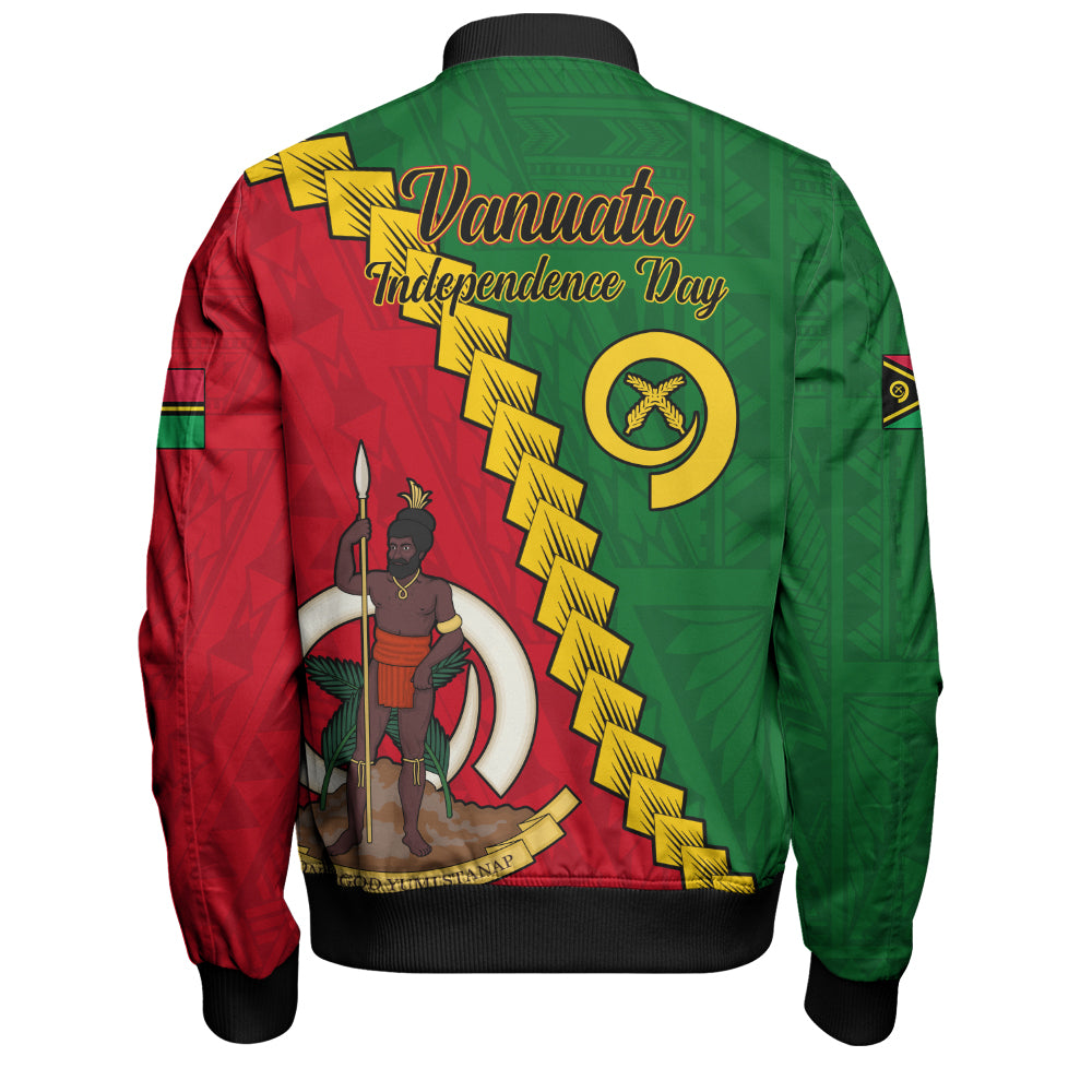 Vanuatu Bomber Jacket Tribal Coat Of Arms With Flag Independence Day
