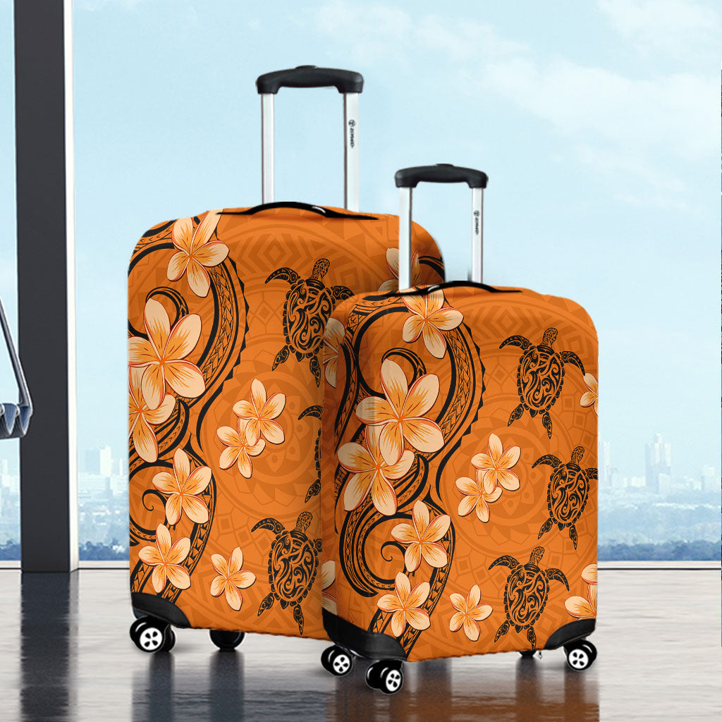 Hawaii Luggage Cover Tribal Tattoo Polynesia Plumeria Flower