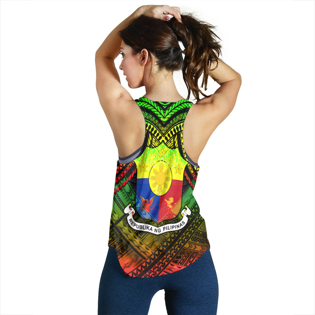 Philippines Women Racer Back Tank - Custom Hope Begins In Your Home Reggae Style