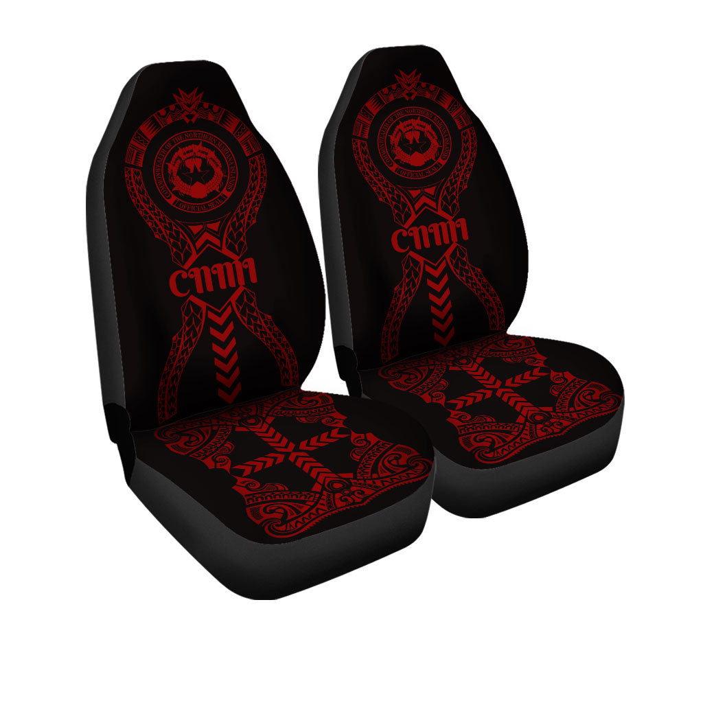 Northern Mariana Islands Car Seat Covers - CNMI Seal Micronesian Tribal Red