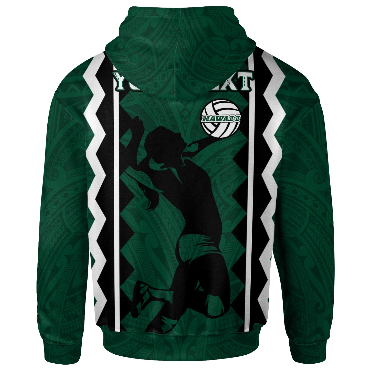 Hawaii Custom Personalised Hoodie - Hawaii Women Volleyball Team Supporter Polynesian Tattoo