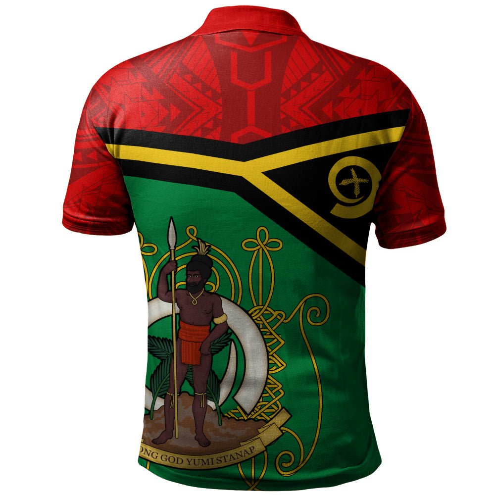 Vanuatu Polo Shirt Melanesia Flag And Coat Of Arms
