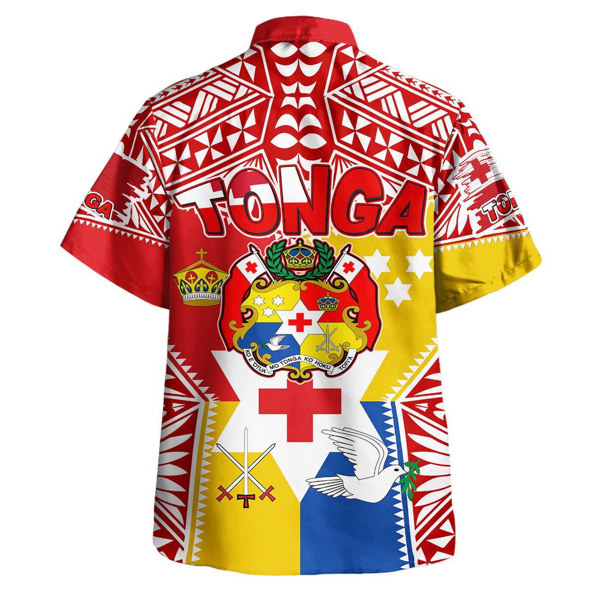 Tonga Polynesian Short Sleeve Shirt - Custom Tonga Pride Royal Standard Of Tonga Short Sleeve Shirt