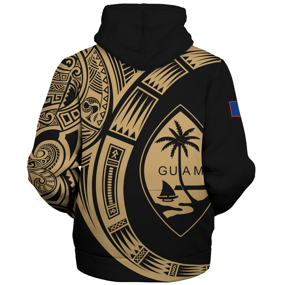 Guam Sherpa Hoodie Polynesia Tribal Spirits Of Guam Seal