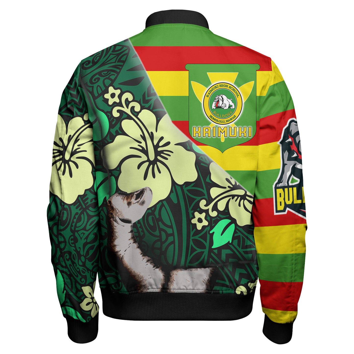 Hawaii Kaimuki High School Polynesian Patronage Bomber Jacket - Kaimuki High School Bloods In My Veins