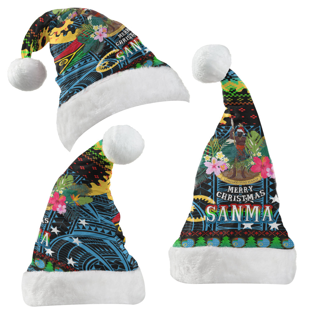Sanma Polynesian Christmas Hat - Sanma Vanuatu Coat of Arms Christmas Hat Polynesian Patterns Christmas Hat