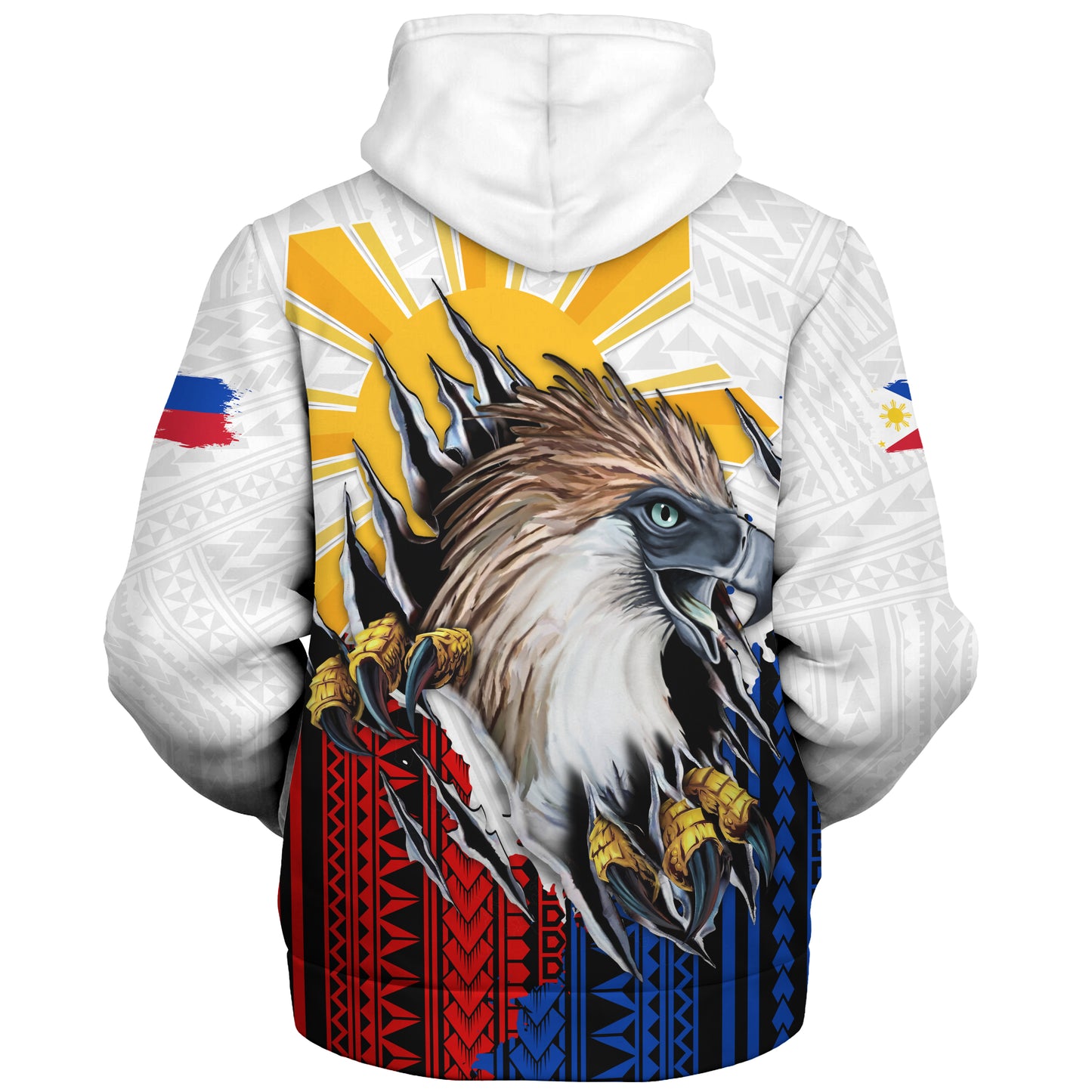 Philippines Filipinos Sherpa Hoodie Eagle Claws Scratching Grunge Style