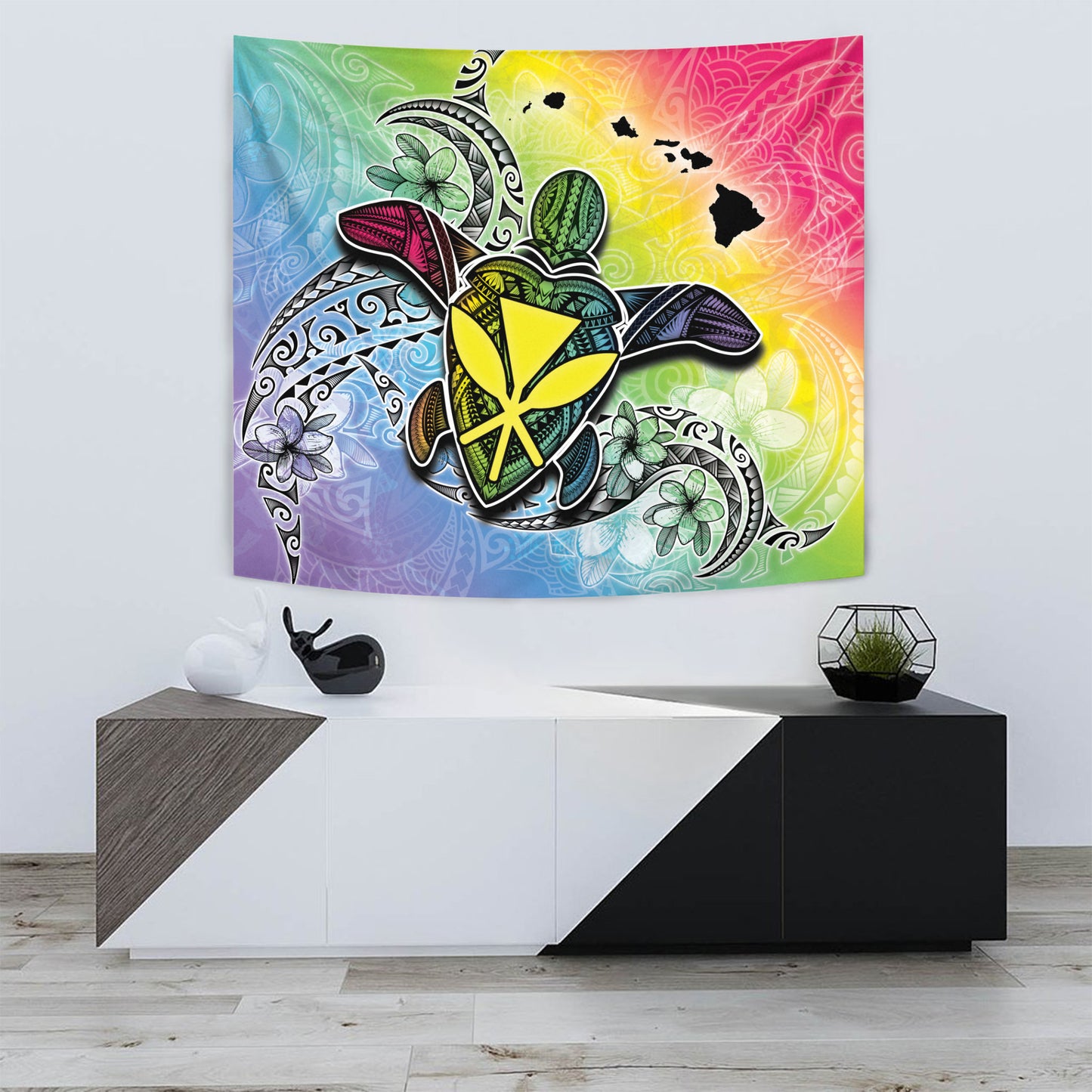 Hawaii Tapestry Hawaii Map And Turtle Tribal Patterns