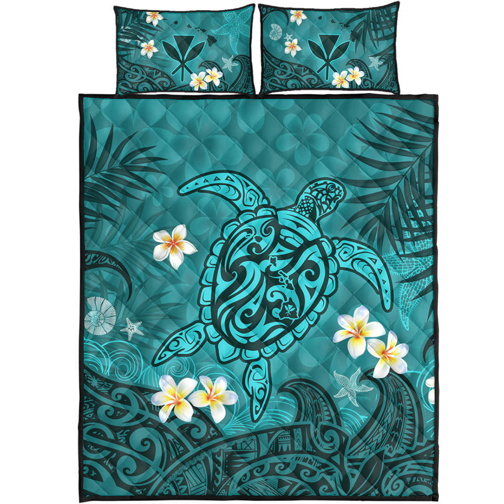 Hawaii Quilt Bed Set Hawaiian Sea Turtle & Floral Dreams