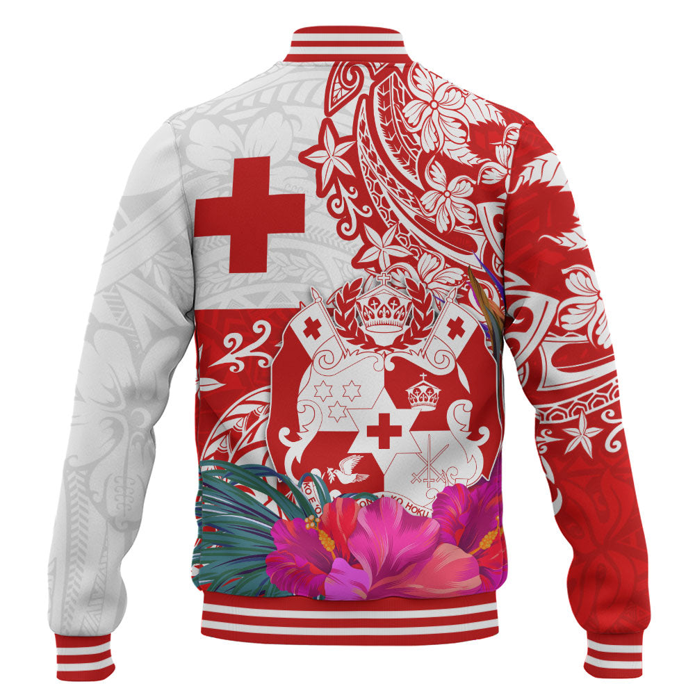 Tonga Baseball Jacket Flag Tribal Tropical Style