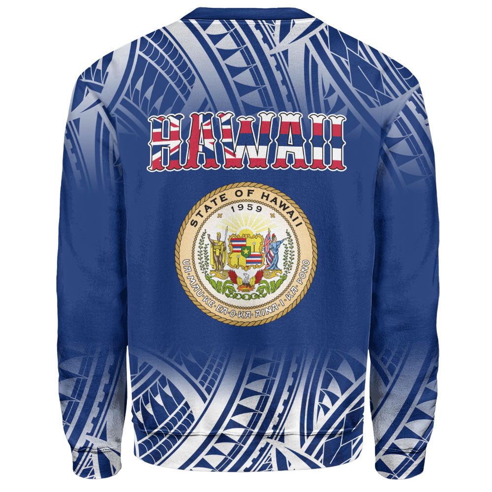 Hawaii Sweatshirt Polynesian Tribal Aloha Hawaii Flag