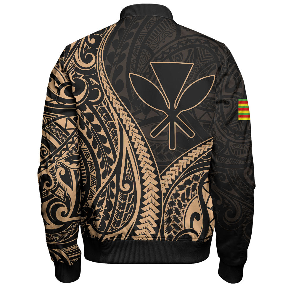 Hawaii Bomber Jacket Polynesian Tribal Tattoo Island Spirit Style
