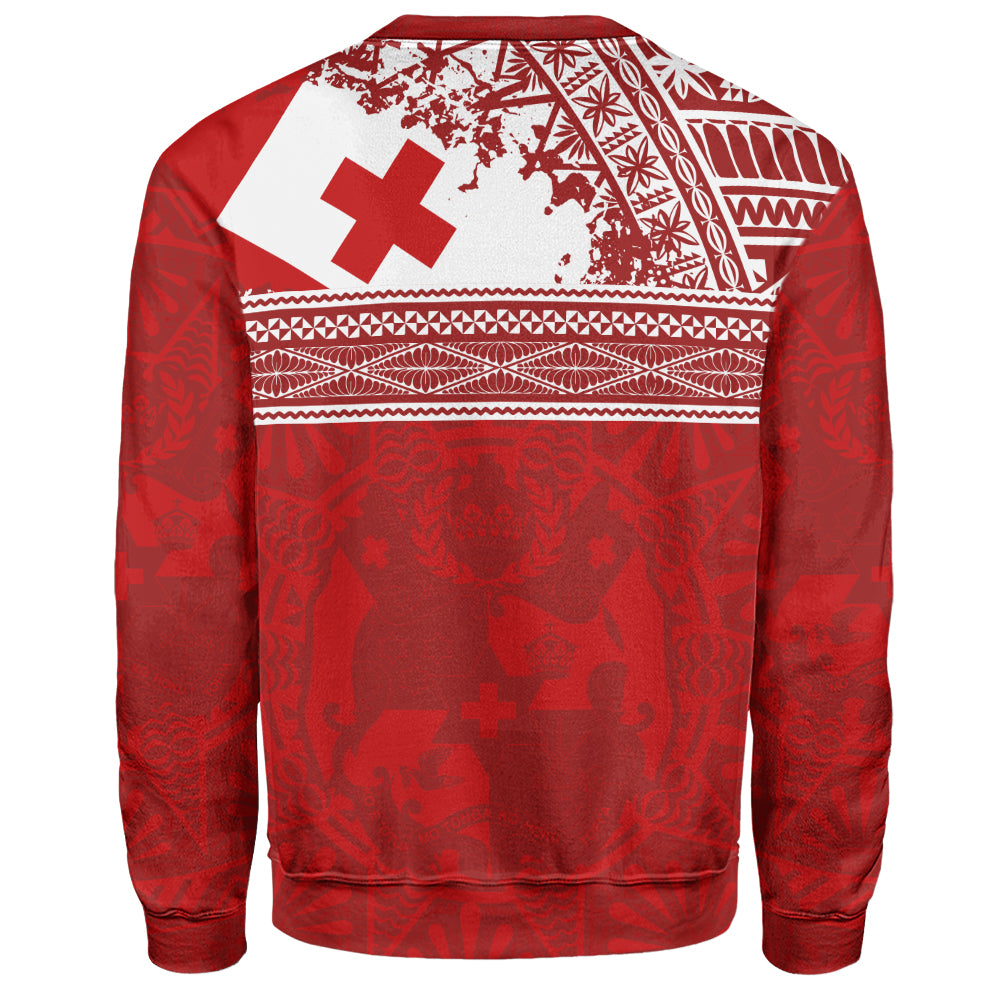 Tonga Sweatshirt Flag Coat Of Arms Circle Ngatu Tribal