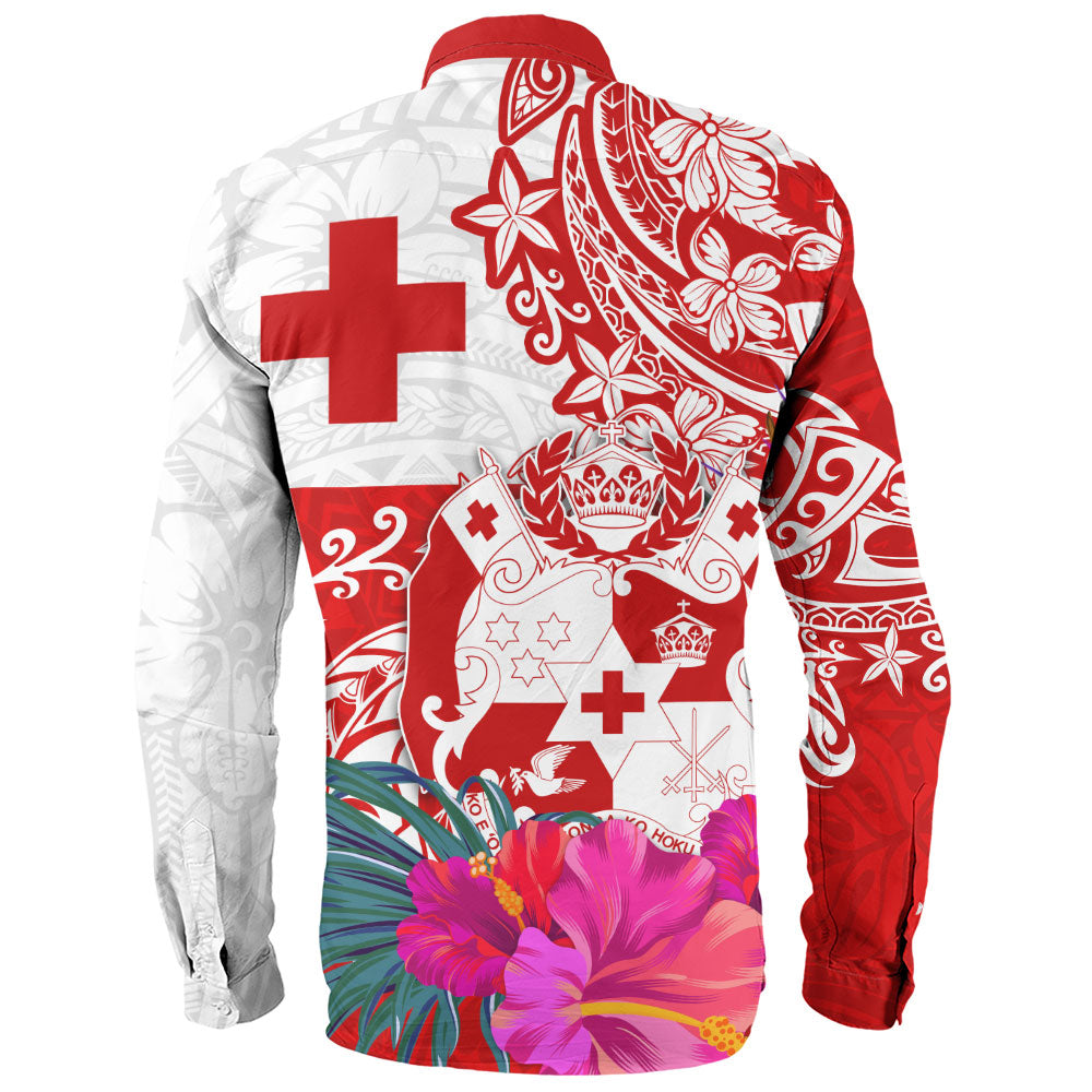 Tonga Long Sleeve Shirt Flag Tribal Tropical Style