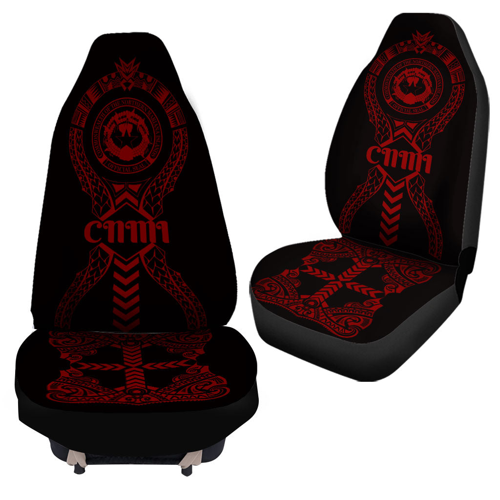 Northern Mariana Islands Car Seat Covers - CNMI Seal Micronesian Tribal Red
