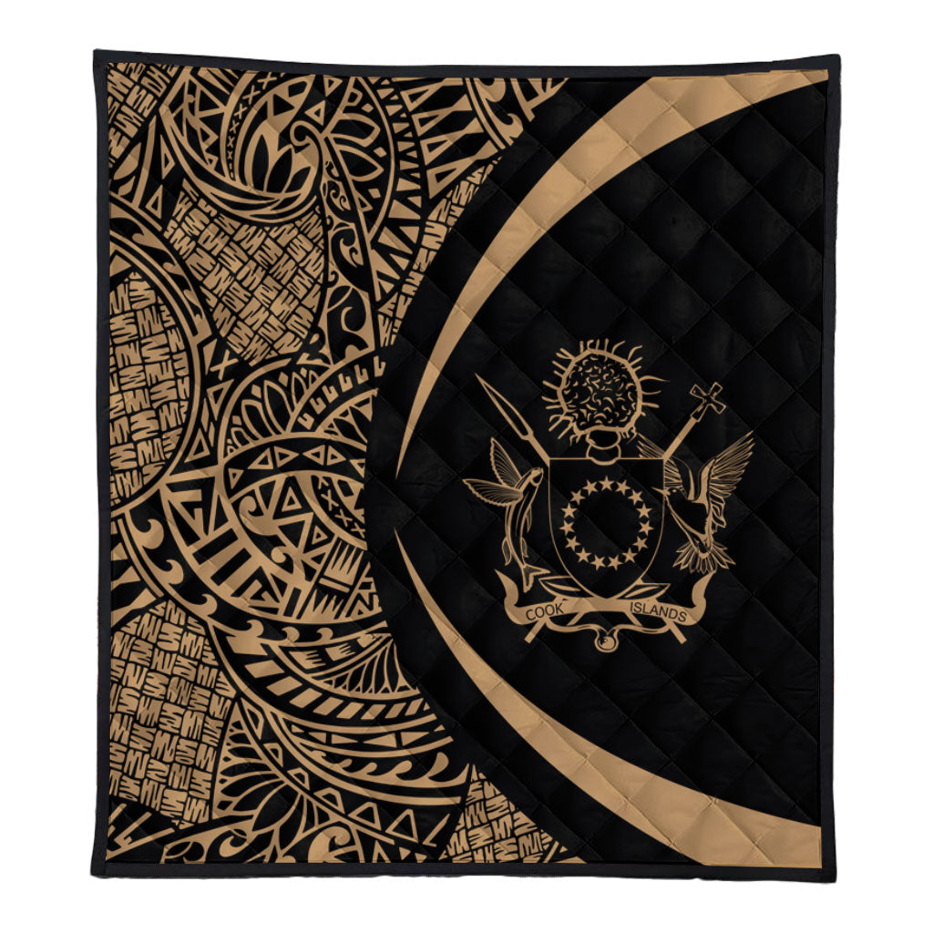 Cook Islands Premium Quilt Lauhala Gold Circle Style