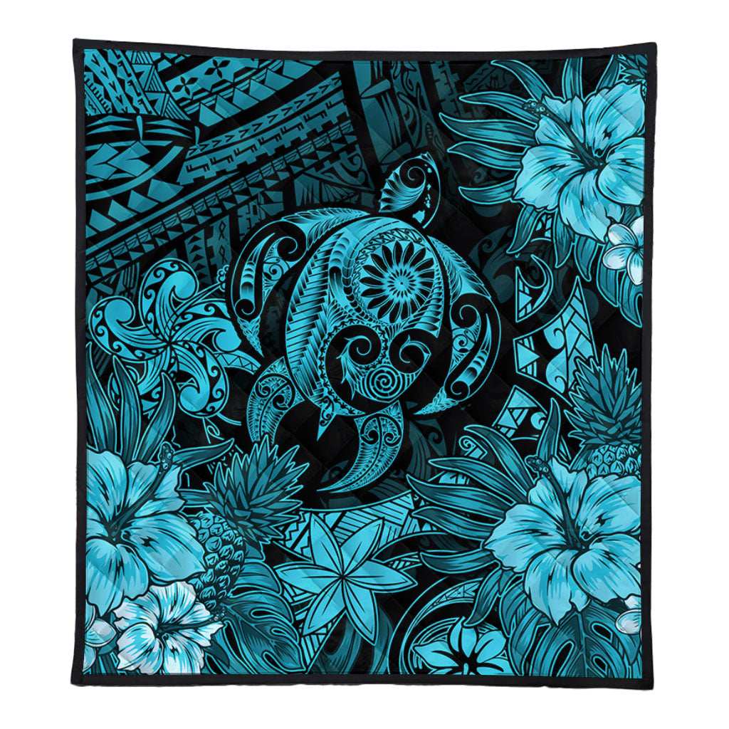 Hawaii Premium Quilt Tribal Polynesia Sea Turtle Design Pacific Dream