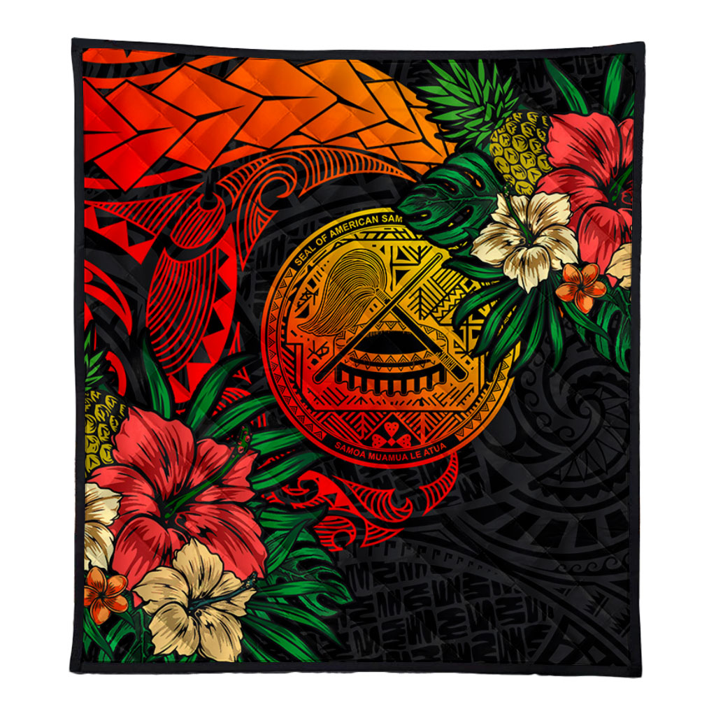 American Samoa Premium Quilt Polynesian Coat Of Arms Tropical