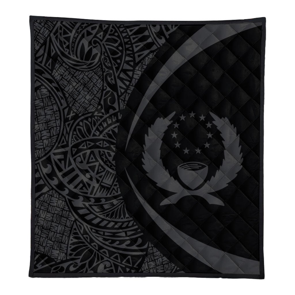 Pohnpei State Premium Quilt Lauhala Gray Circle Style