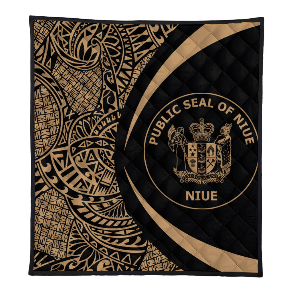 Niue Premium Quilt Lauhala Gold Circle Style