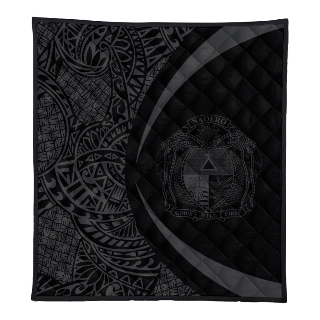 Nauru Premium Quilt Lauhala Gray Circle Style