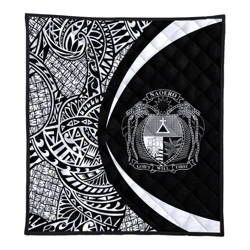 Nauru Premium Quilt Lauhala White Circle Style