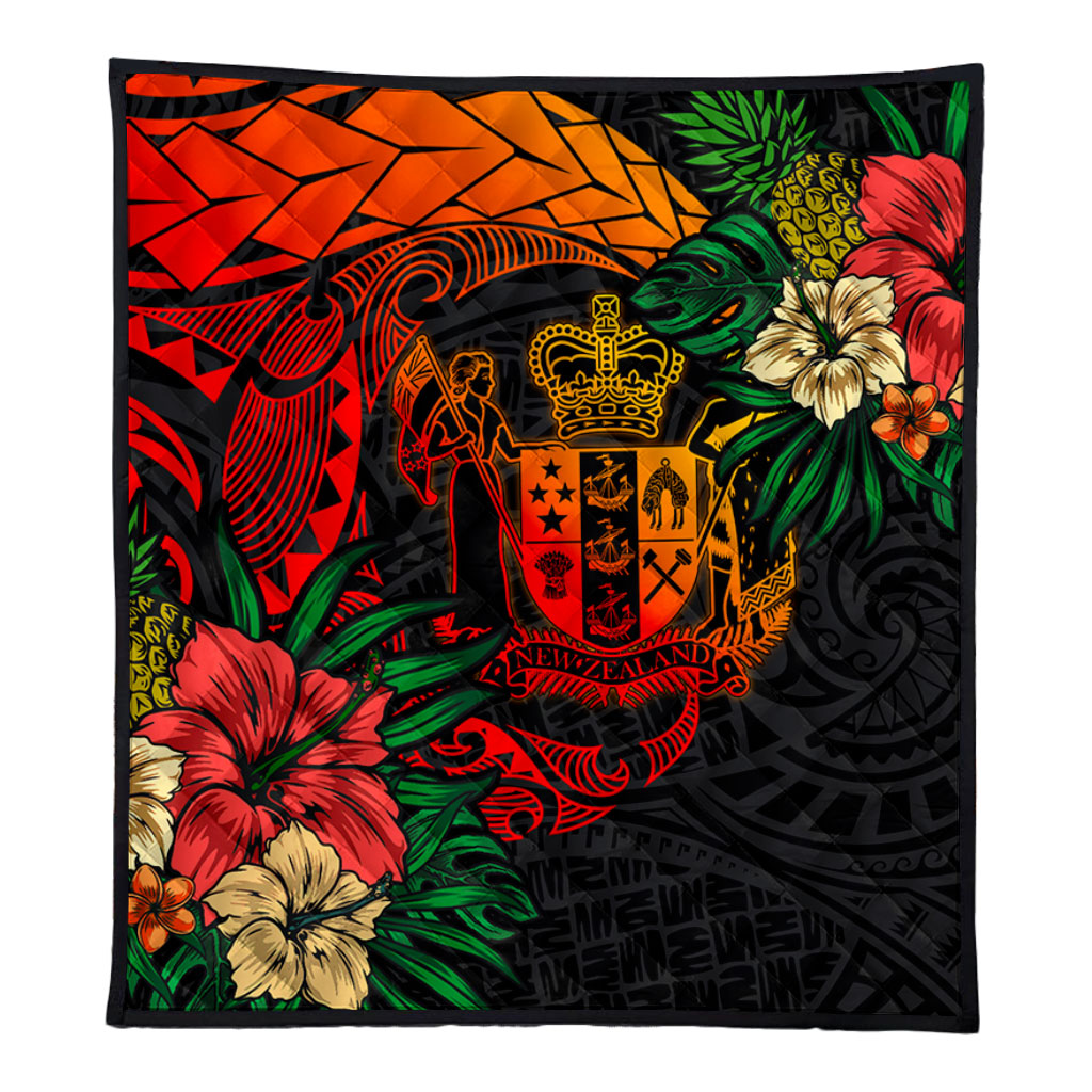 New Zealand Premium Quilt Polynesian Coat Of Arms Tropical