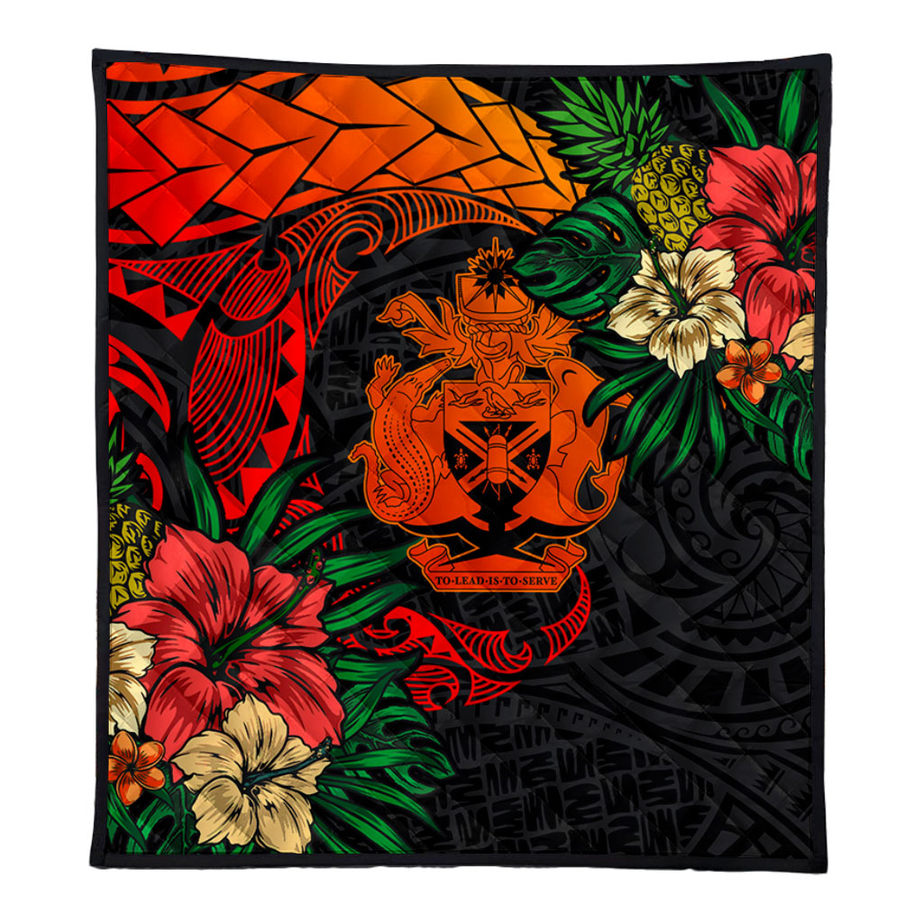 Solomon Islands Premium Quilt Polynesian Coat Of Arms Tropical