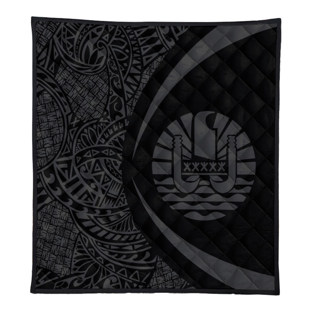 French Polynesia Premium Quilt Lauhala Gray Circle Style