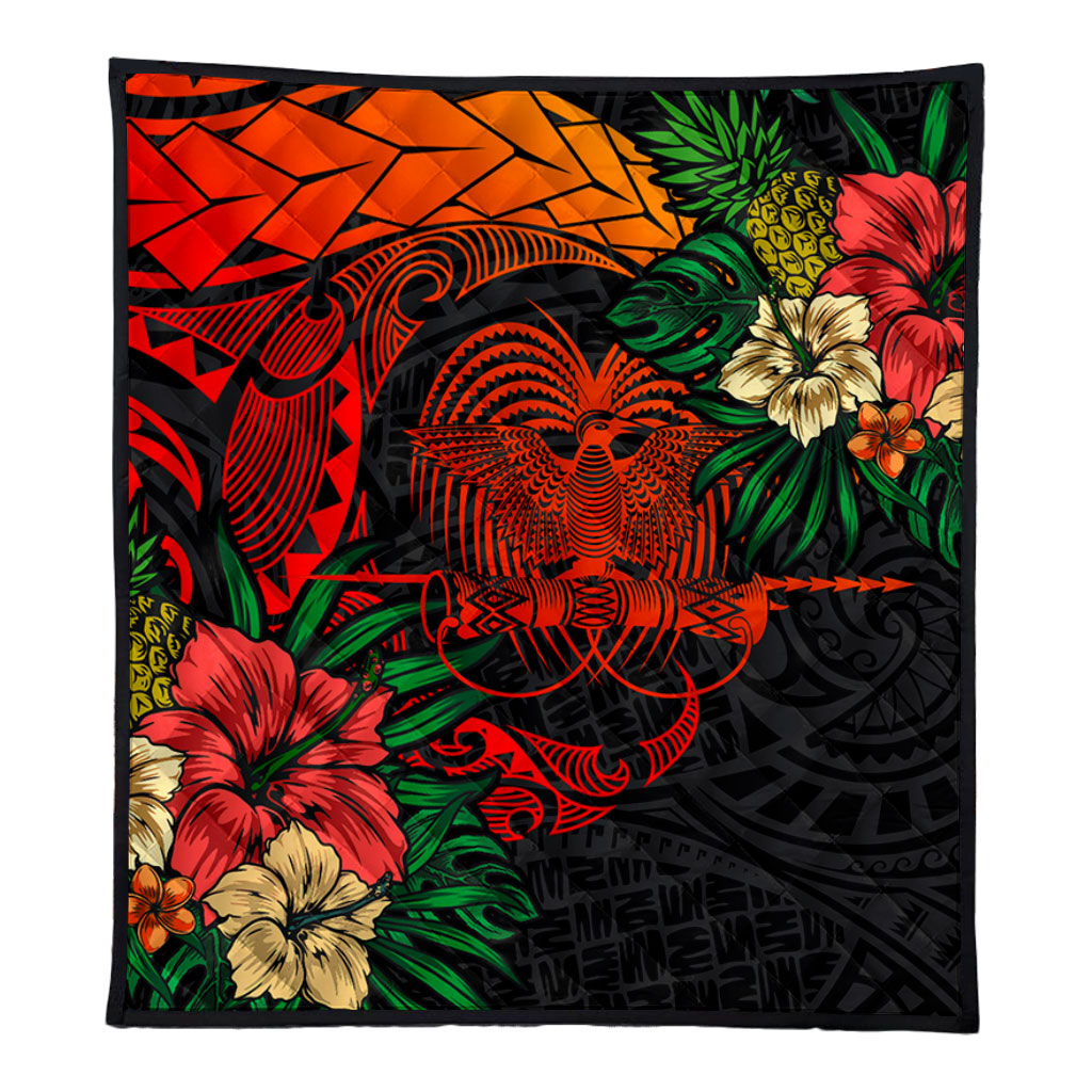Papua New Guinea Premium Quilt Polynesian Coat Of Arms Tropical