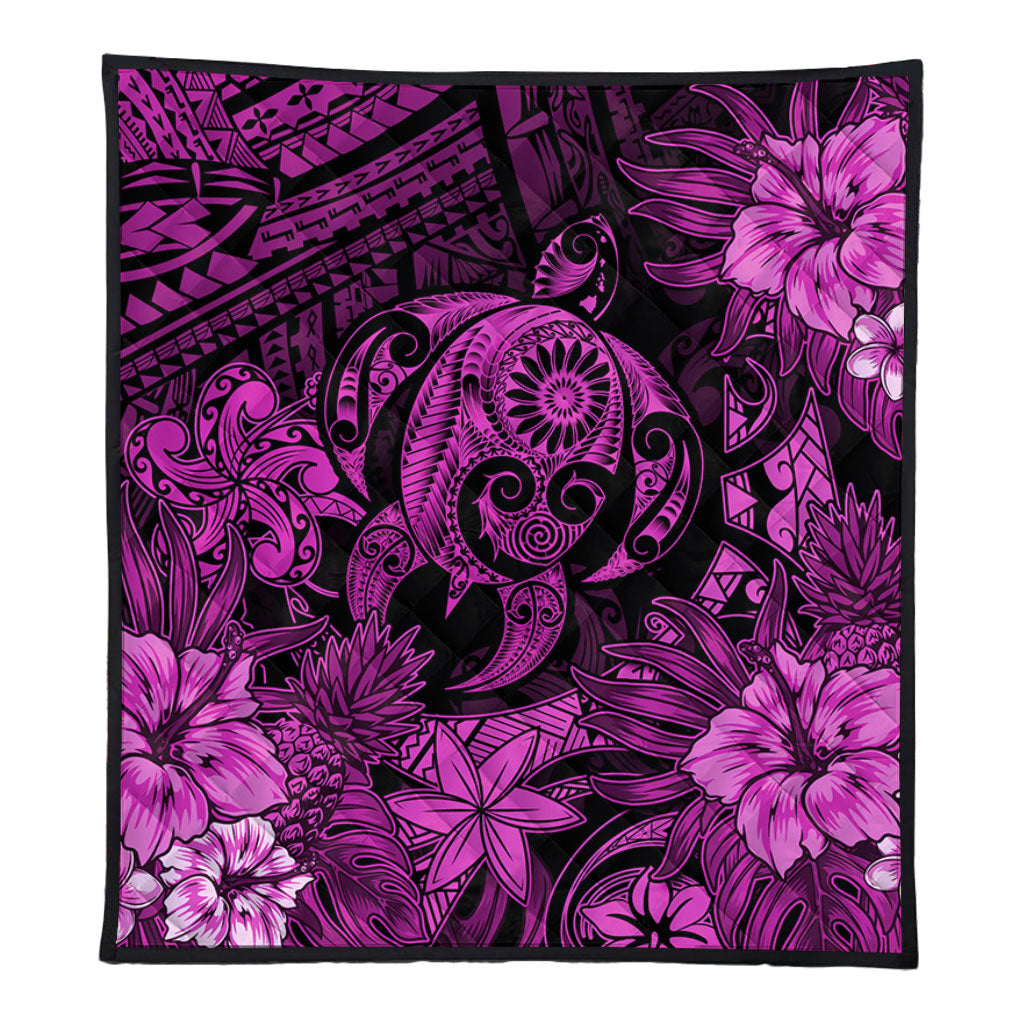 Hawaii Premium Quilt Tribal Polynesia Sea Turtle Design Pacific Dream