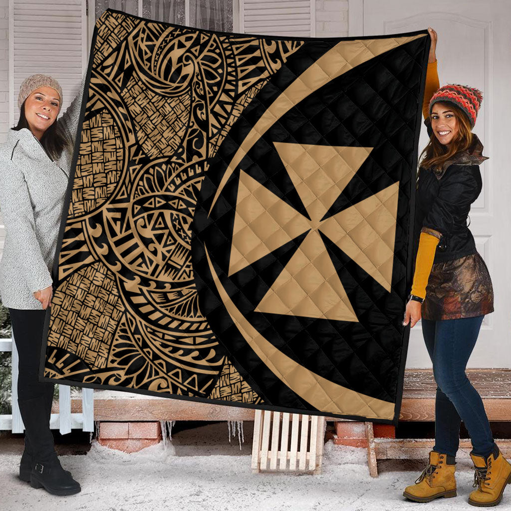Wallis And Futuna Premium Quilt Lauhala Gold Circle Style