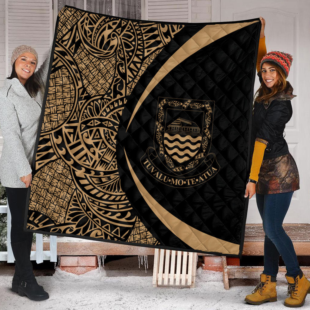 Tuvalu Premium Quilt Lauhala Gold Circle Style