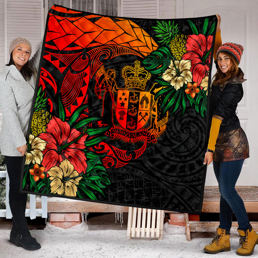 New Zealand Premium Quilt Polynesian Coat Of Arms Tropical