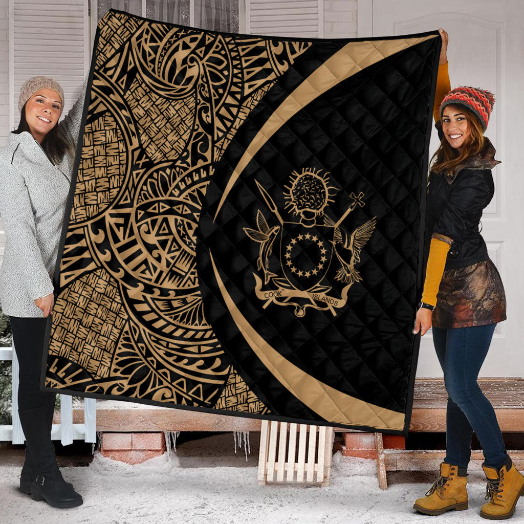 Cook Islands Premium Quilt Lauhala Gold Circle Style
