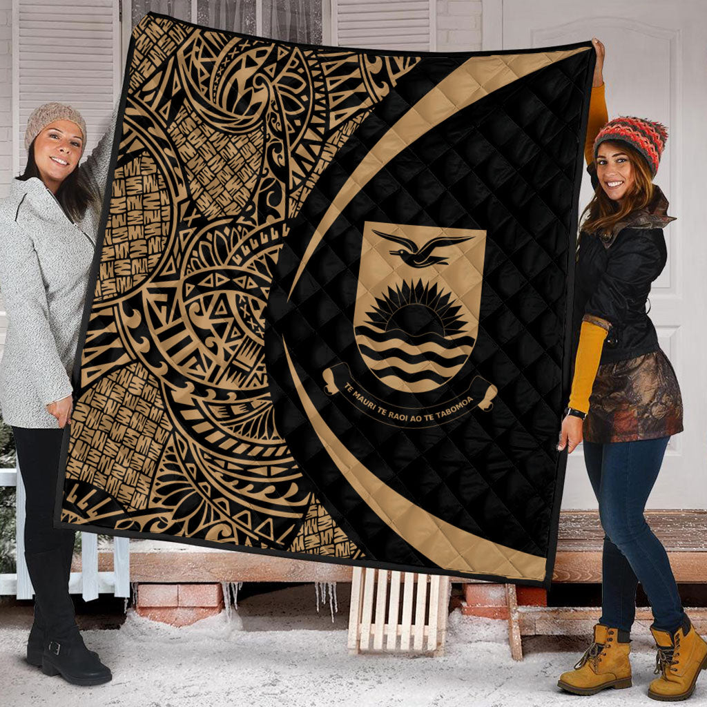 Kiribati Premium Quilt Lauhala Gold Circle Style