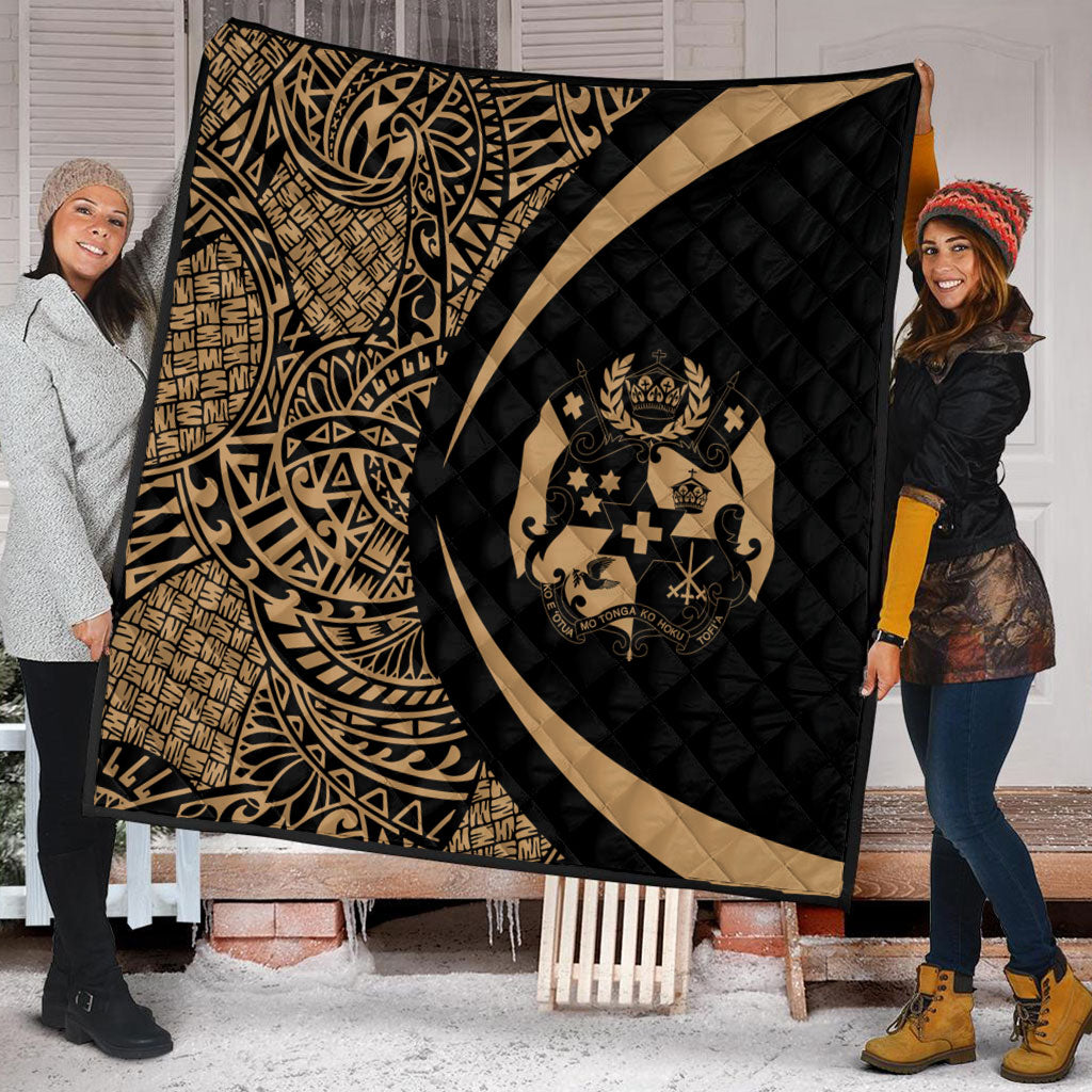 Tonga Premium Quilt Lauhala Gold Circle Style