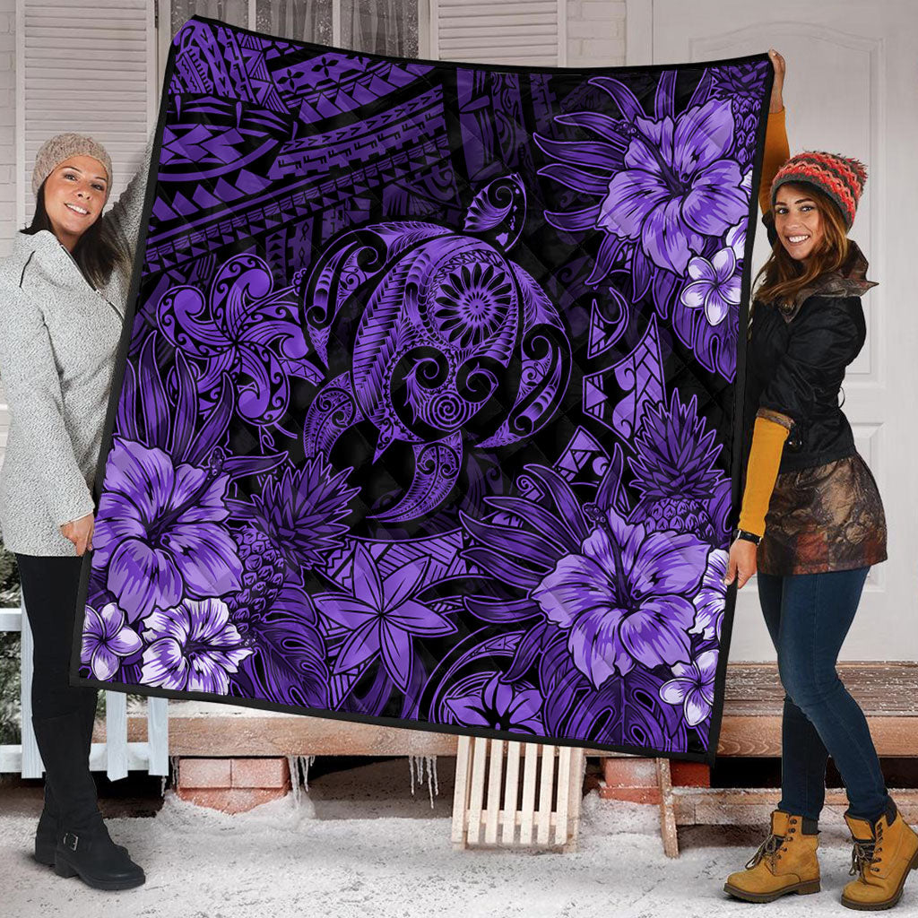 Hawaii Premium Quilt Tribal Polynesia Sea Turtle Design Pacific Dream
