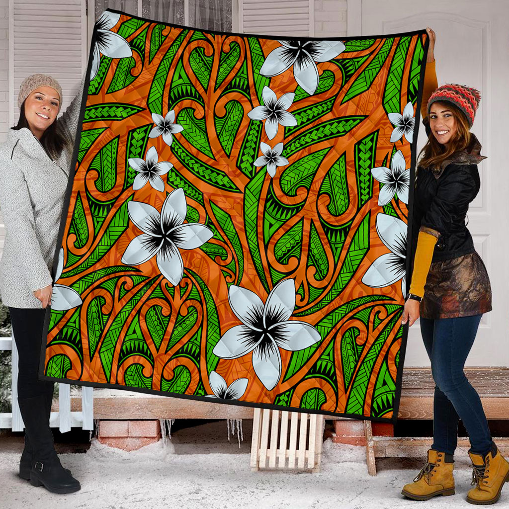 New Zealand Premium Quilt Maori Pattern Plumeria