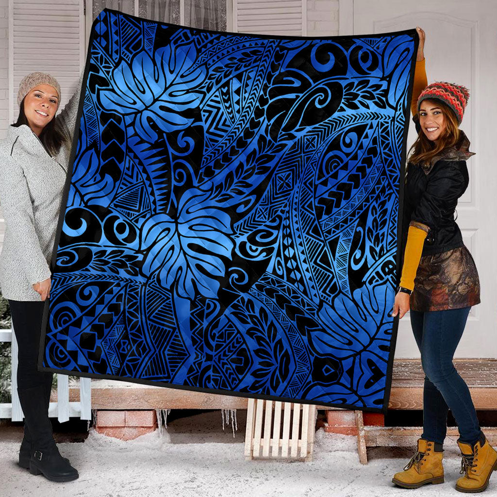 Hawaii Premium Quilt Tribal Polynesian Pattern Leaf