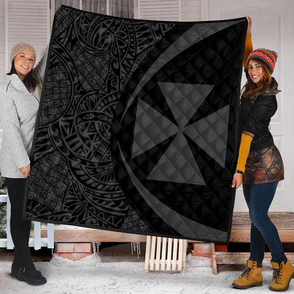 Wallis And Futuna Premium Quilt Lauhala Gray Circle Style