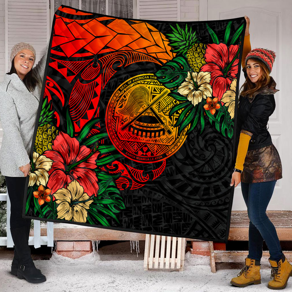 American Samoa Premium Quilt Polynesian Coat Of Arms Tropical