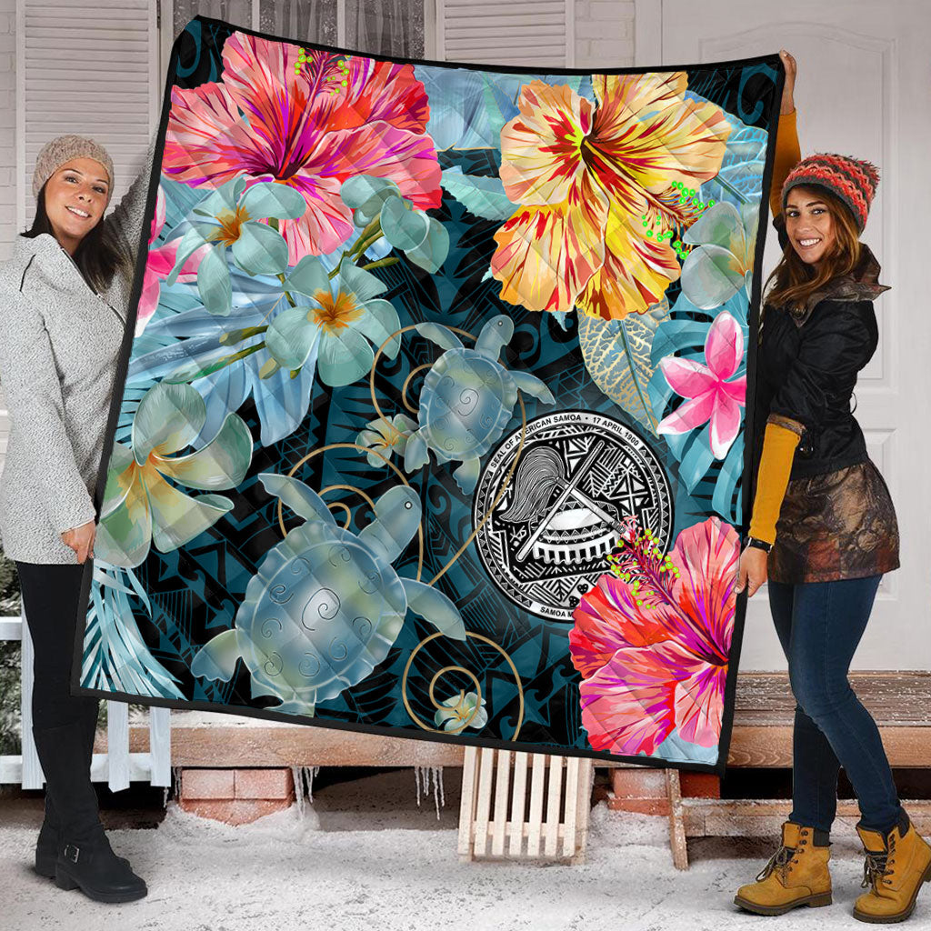 American Samoa Premium Quilt Turtle Tropical Beach